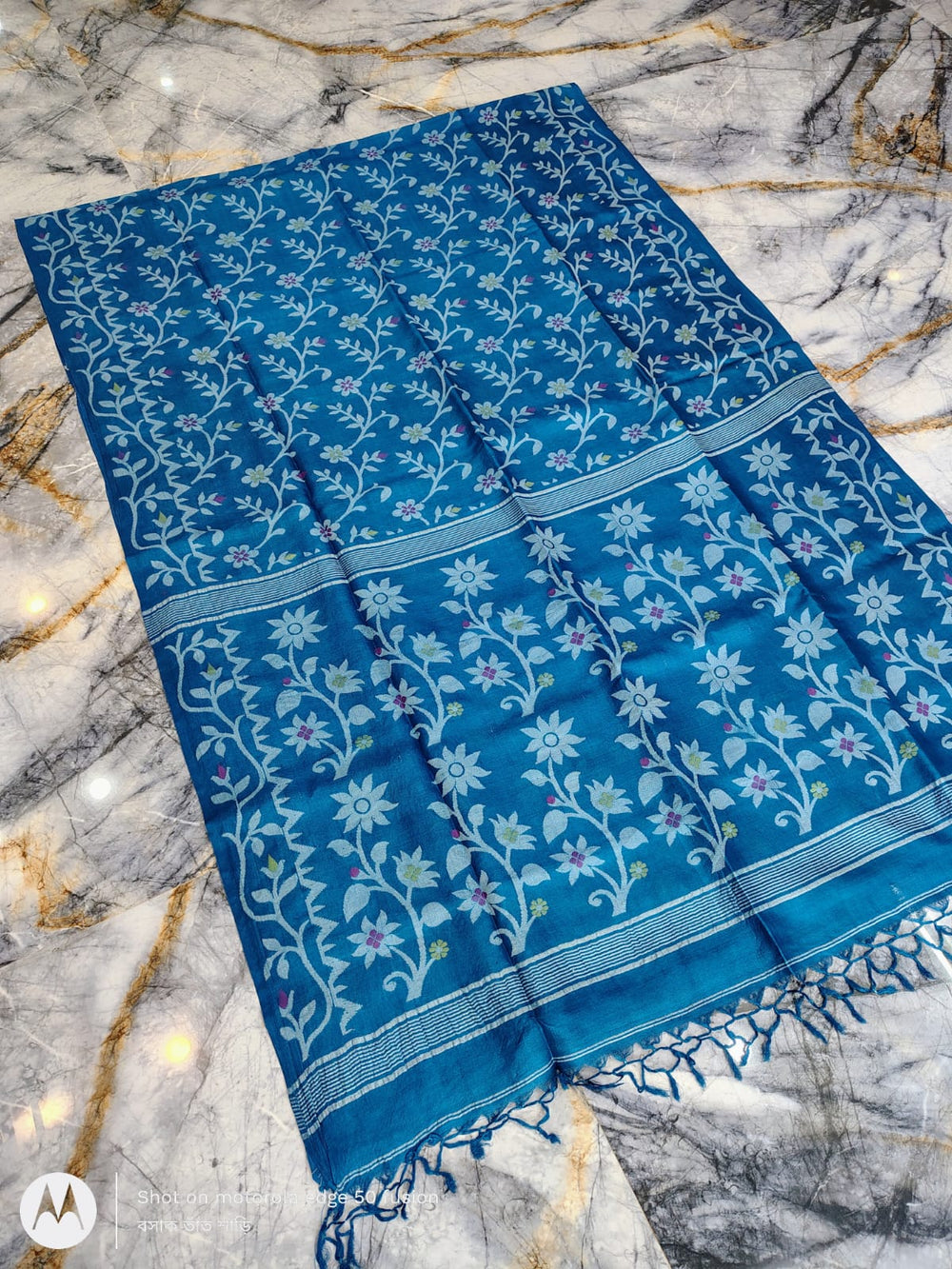🌸 Bengal Handloom Tussar Tie-Dye Saree with Contrast Border | SILKMARK CERTIFIED | Rihyaaz