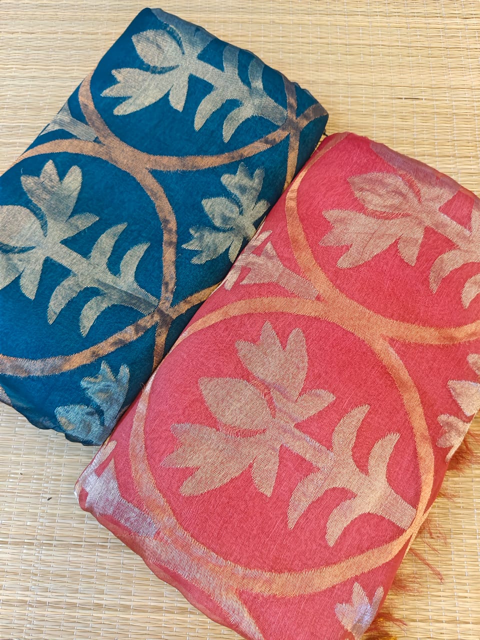Padmini - Lotus Fusion Silk Linen Saree by Rihyaaz, premium handwoven silk linen saree with lotus-inspired design, lightweight festive ethnic wear for weddings and celebrations.