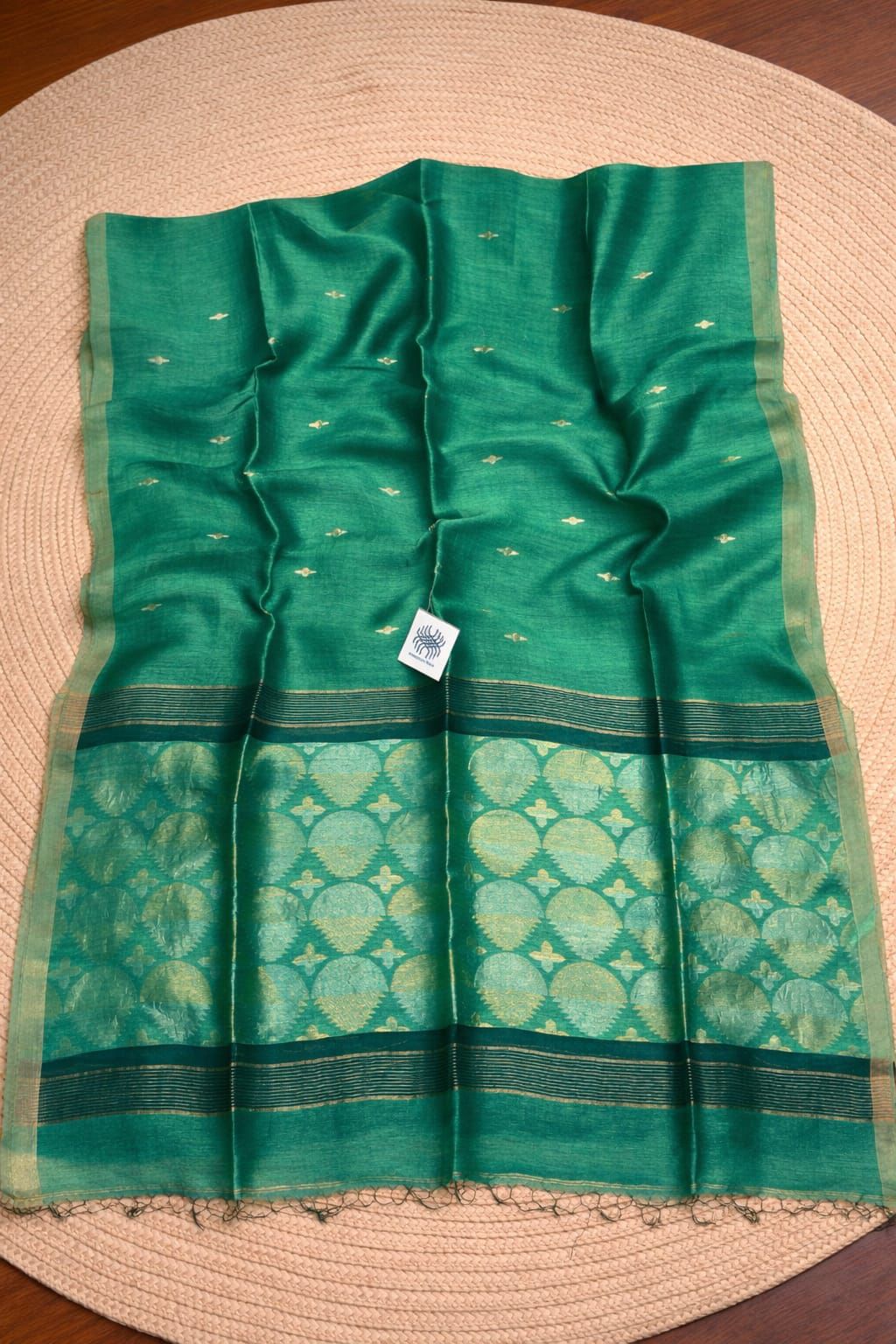 Musk authentic premium handloom soft Reshom check Tissue Muslin Linen Paithani saree by Rihyaaz with running blouse piece
