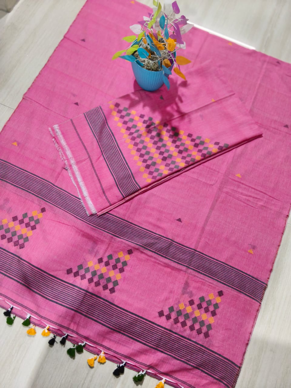 Trayee - Mul Cotton Needle-Weaved Jamdani Suit Set | Rihyaaz