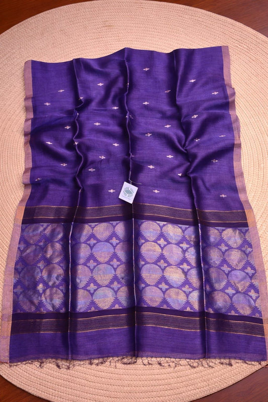 Musk authentic premium handloom soft Reshom check Tissue Muslin Linen Paithani saree by Rihyaaz with running blouse piece