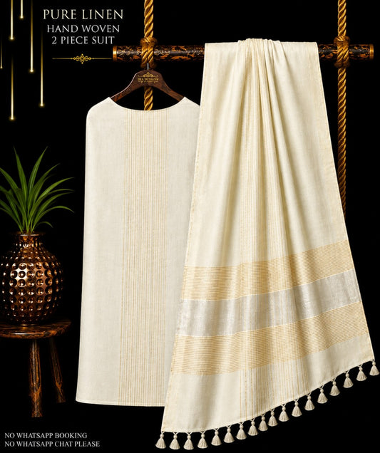 Ena – Pure Jayshree & 120 Count Linen Handwoven Suit Set | Rihyaaz