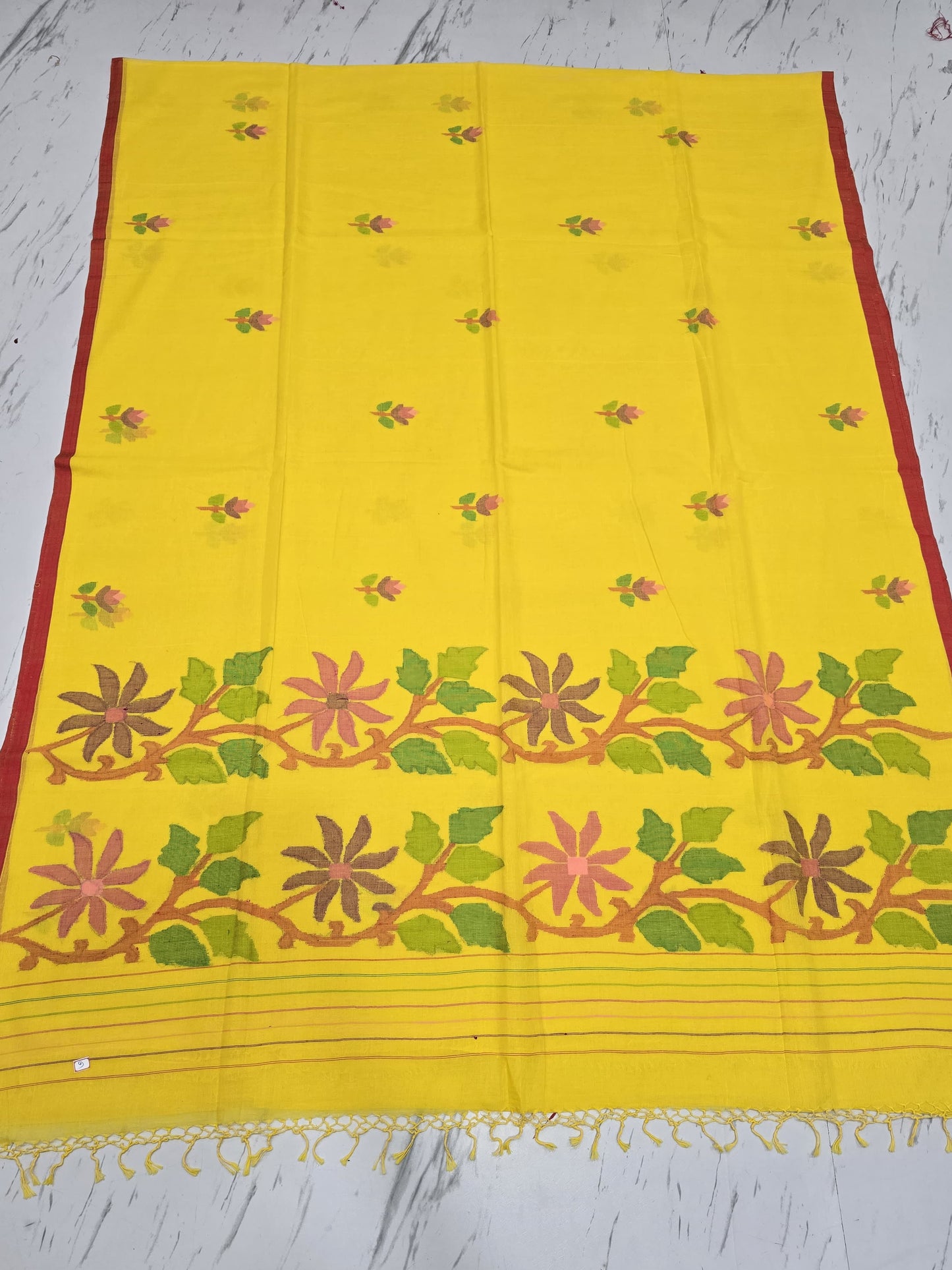 Alka handspun cotton needle Jamdani saree by Rihyaaz, featuring intricate handwoven Jamdani detailing and traditional Indian handloom craftsmanship.