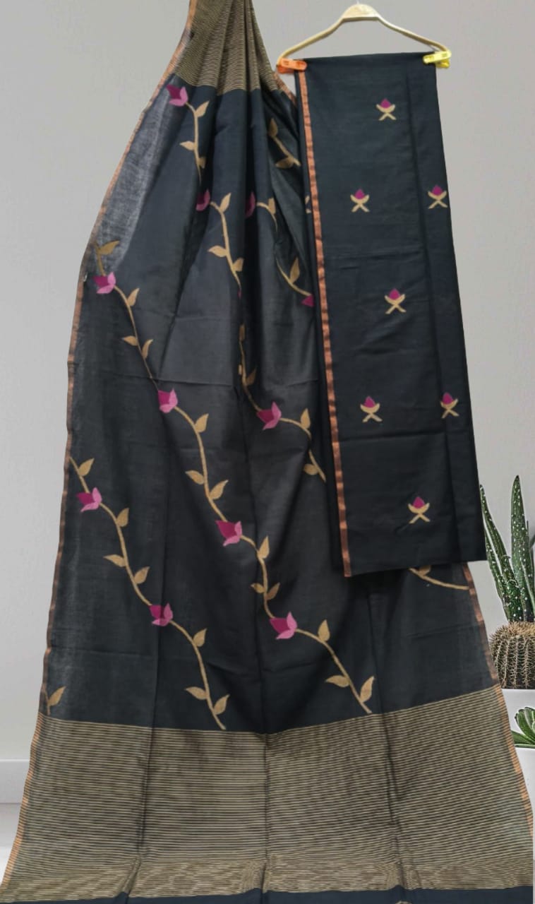 Pritha | Mul Cotton Premium Needle Weaved Jamdani Suits with Jaal Work Dupatta