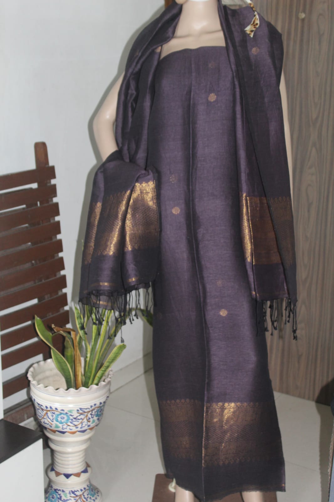 ๐๐ช๐ฟ๐ฎ๐ป๐ฒ โ Tissue Linen Jayshree 84 Count Madurai Skirt Border Suits