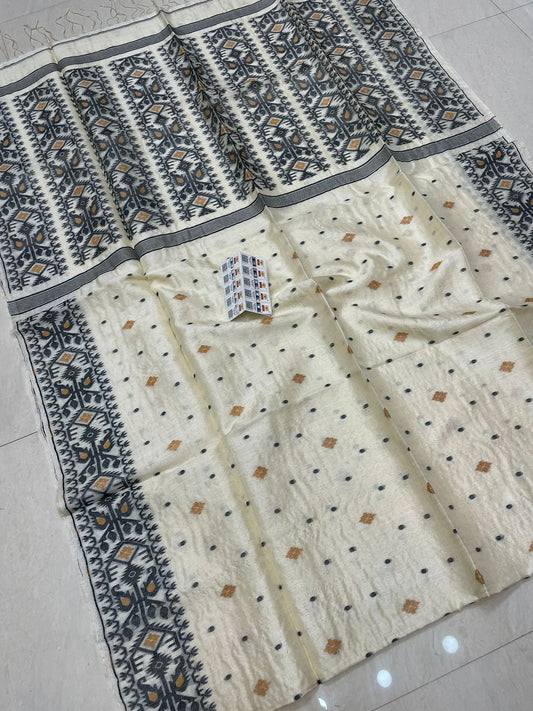 Tarang Pure Gachhi Handloom Tossor Jamdani Saree