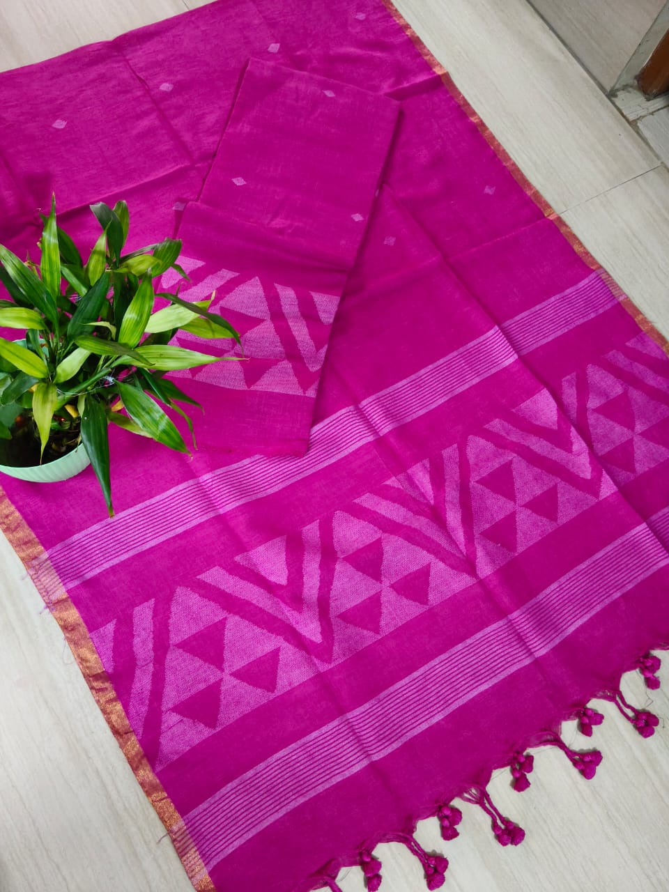 Shree Pure Jayashree and 120 Count Linen 2-piece suit set by Rihyaaz featuring a completely handwoven 3-meter kurta and 2.5-meter handwoven dupatta in premium luxury linen for festive and elegant ethnic wear.