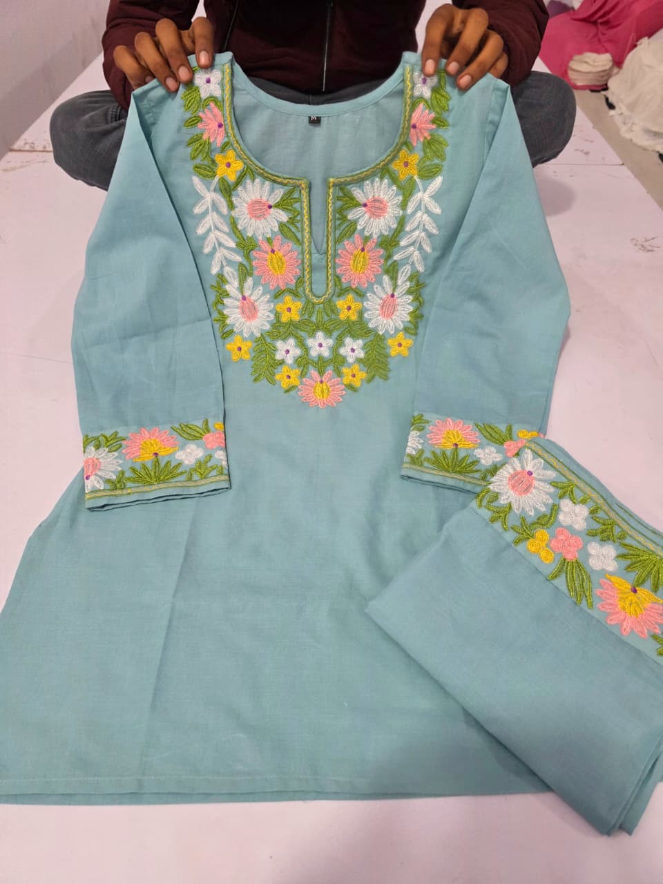 Asmaani – New Launching Sky Embroidered Co-ord Set