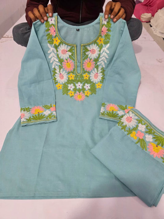 Asmaani – New Launching Sky Embroidered Co-ord Set