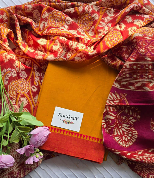 Pure Cotton Kalamkari Suit Set – South Cotton Washed Fabric