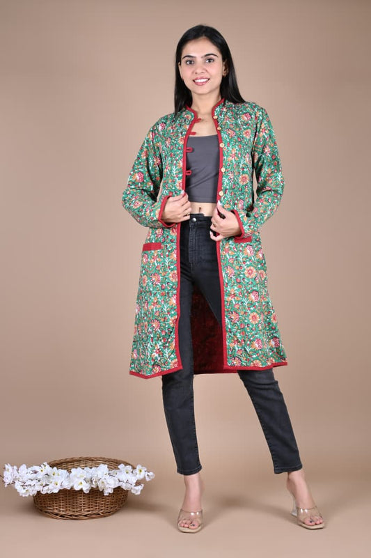 Bagru Hand Block Printed Cotton 2-Layer Winter Jacket – Premium Winter Essentials