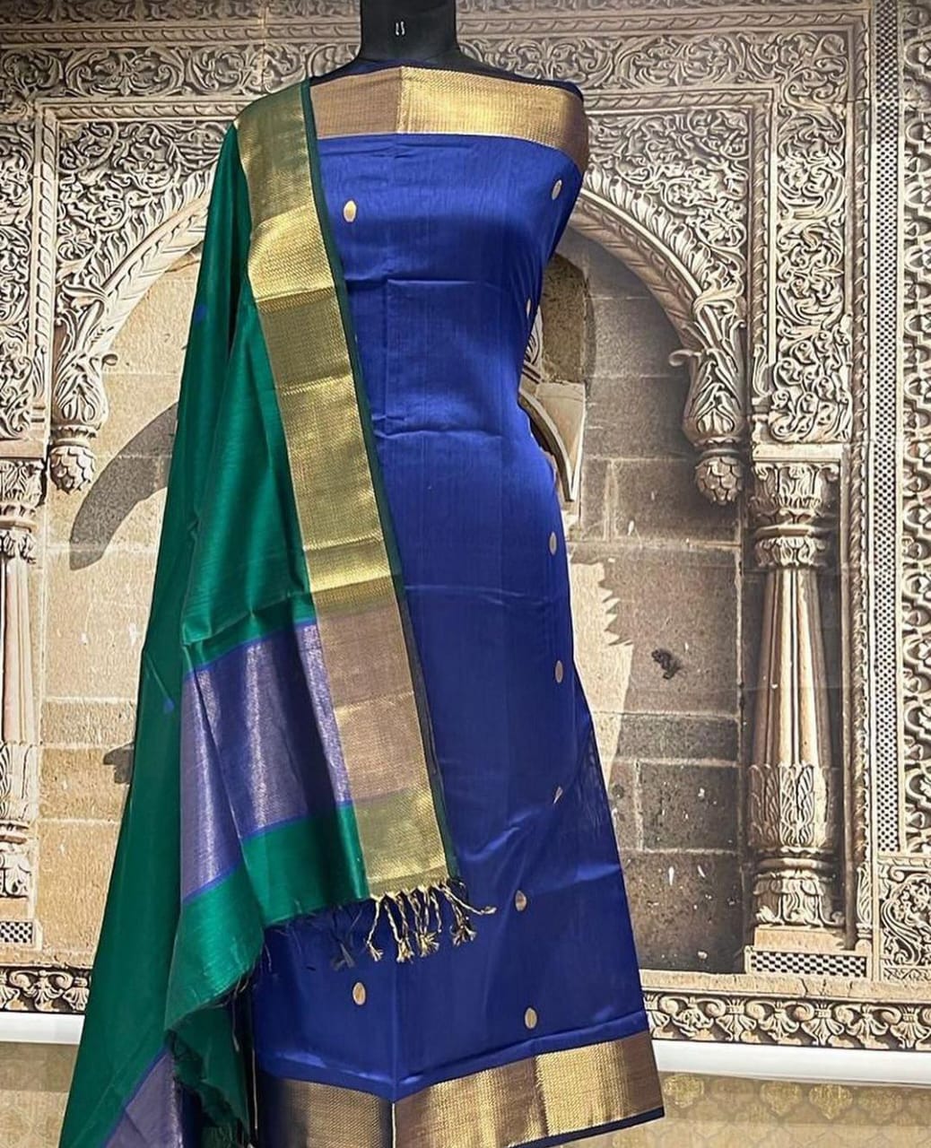 Roop Silk Maheshwari Suits – Premium Handwoven Top & 2.5m Dupatta | Elegant Ethnic Wear