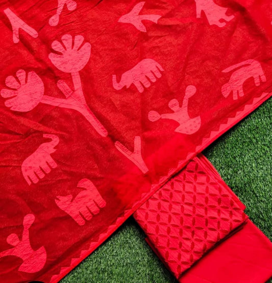 Sindhu the heritage old figure motif Rilli dupatta cotton suits