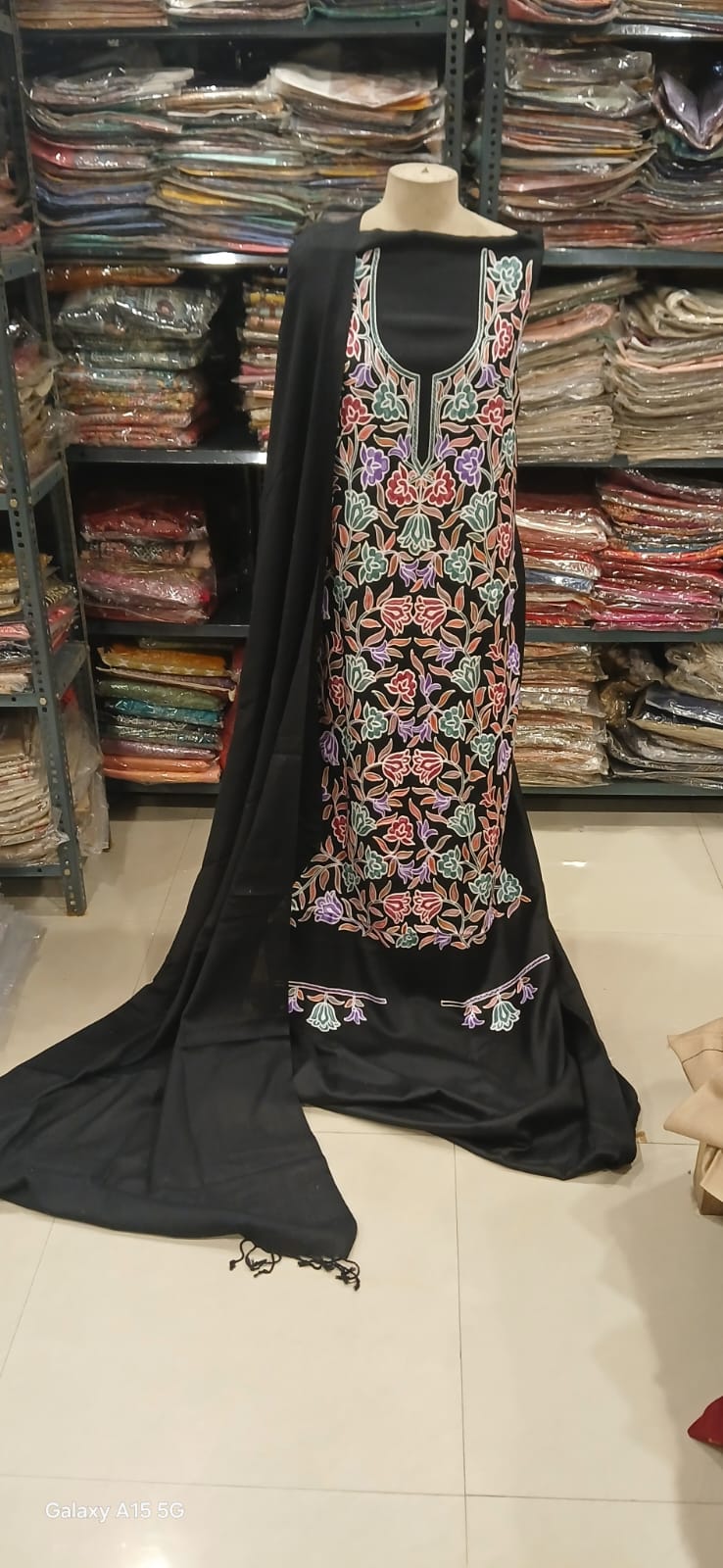 Shabnum – Fine Wool Three Piece Suit with Kashmiri Manual Ari Work | Premium Winter Collection