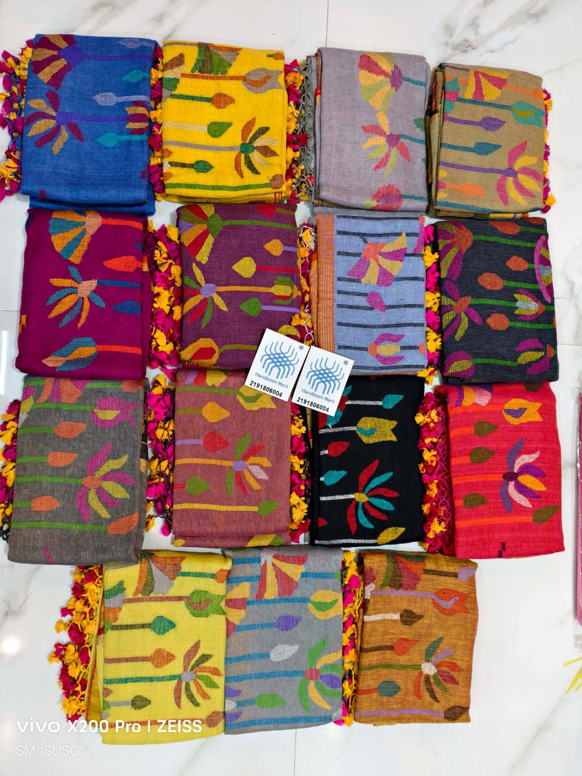 Premium Pichwai Tissue Linen Jamdani Suit with Zari Palla & Floral Zari Dupatta