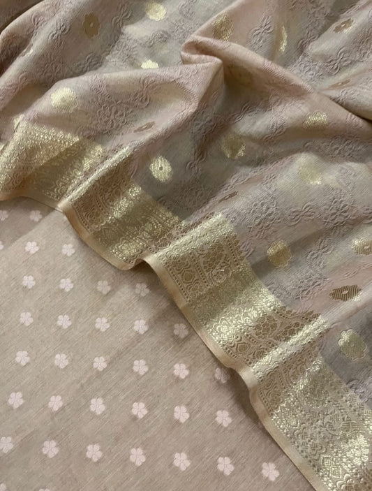 Exclusive Banarasi Chanderi Silk Suit | Pure Chanderi Silk Cotton with Resham & Zari Weaving | Rihyaaz