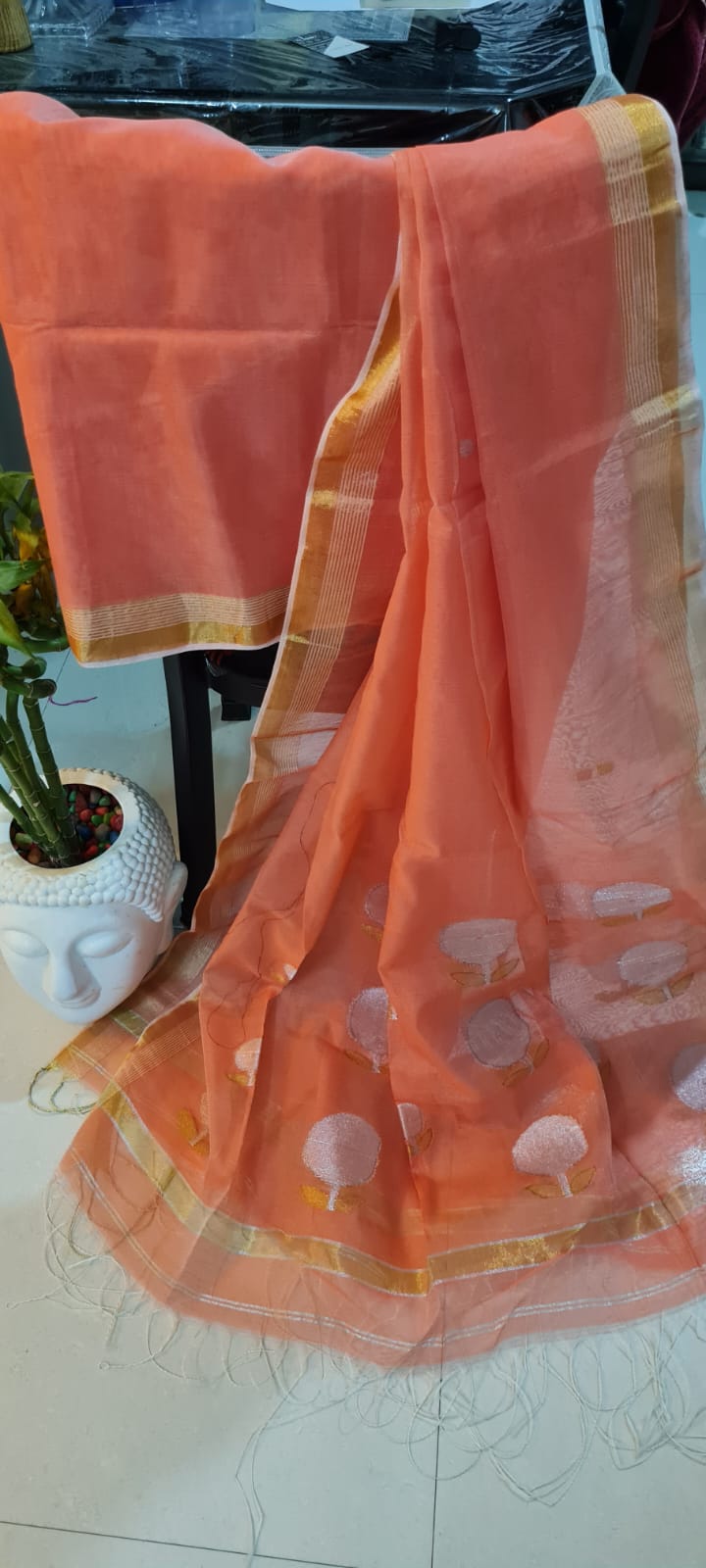 Dual Zari Muslin Suit – Cosmos Weave Elegance