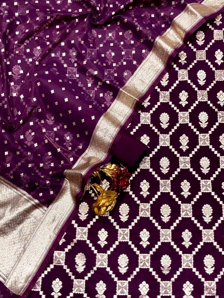 Exclusive Banarasi Unstitched Salwar Kameez with Dupatta