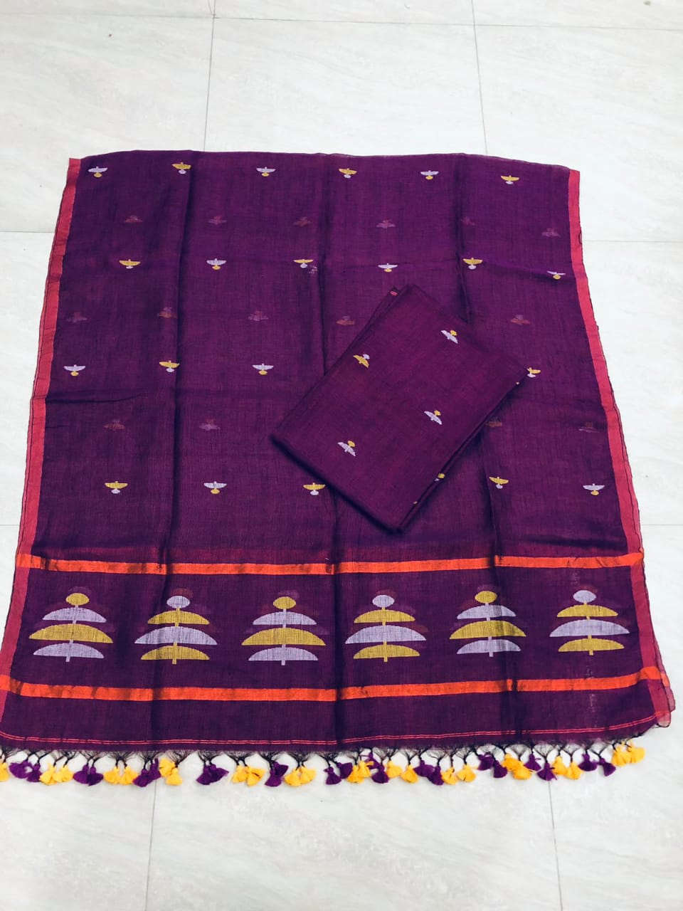 Megh Linen Jamdani Suits – Handwoven Needle Work | Multicolour Thread Design | Premium Ethnic Wear