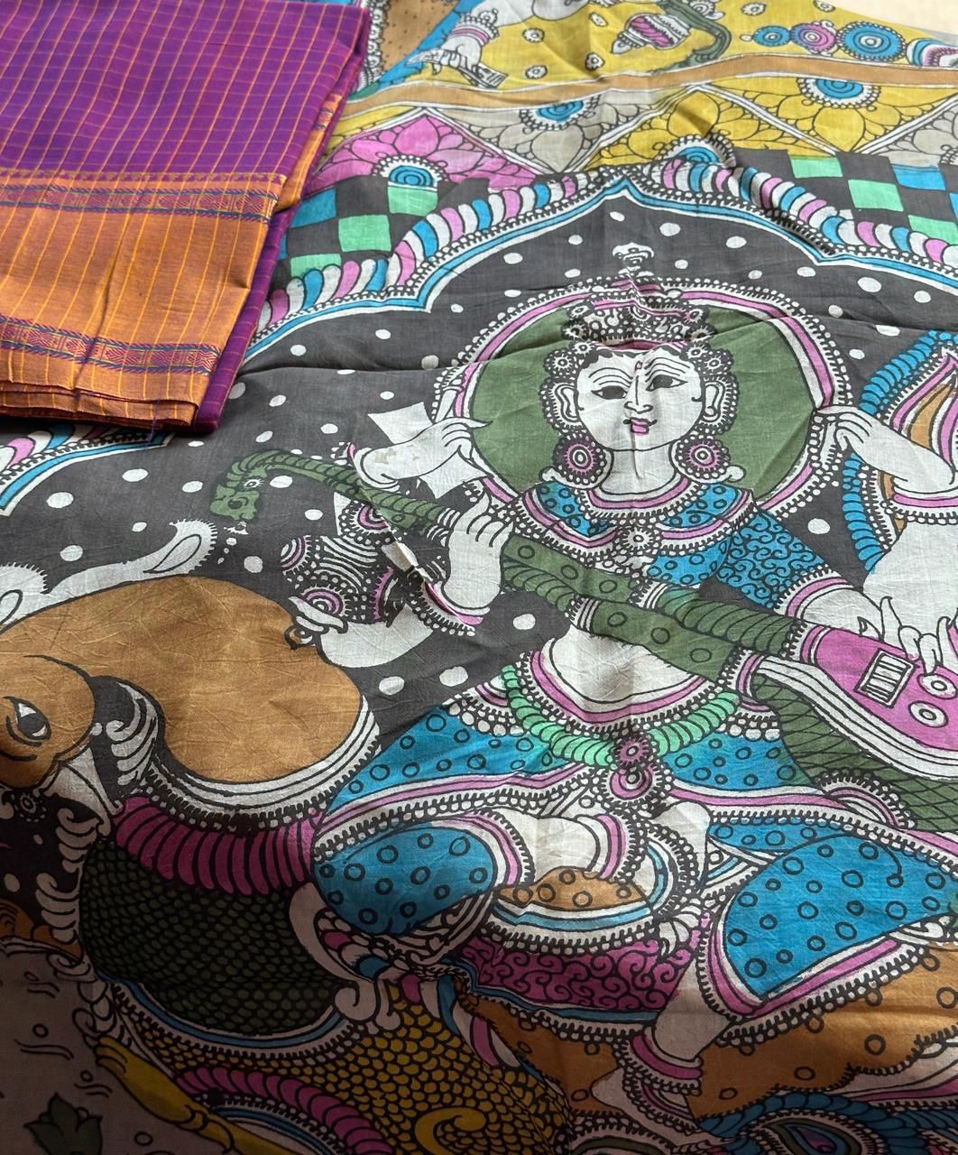 Exclusive Narayanpet Silk Kurta with Pen Kalamkari Dupatta