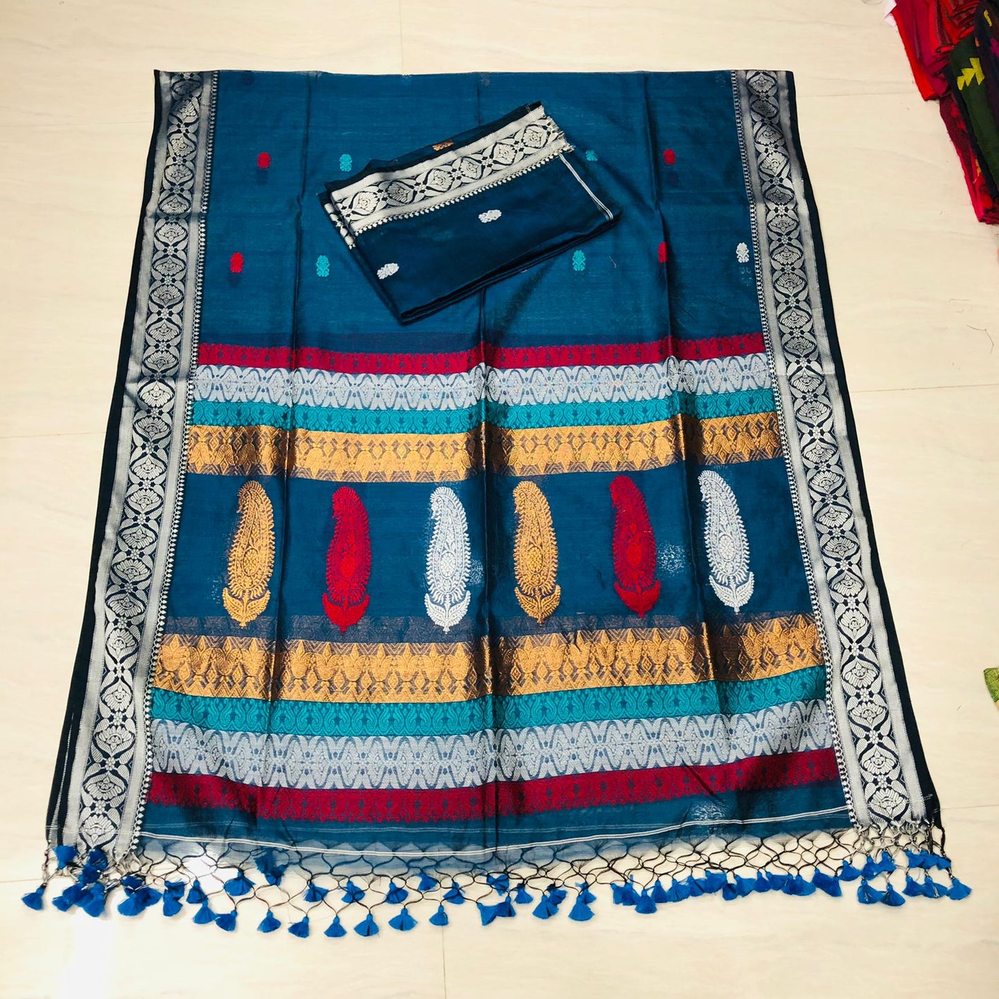 Mugdha – Mul Silk Meenakari Baluchari Suits | Premium Handwoven Elegance