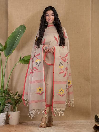 🌸Tantuj Lata — Jamdani Cotton Suit Set | Rihyaaz