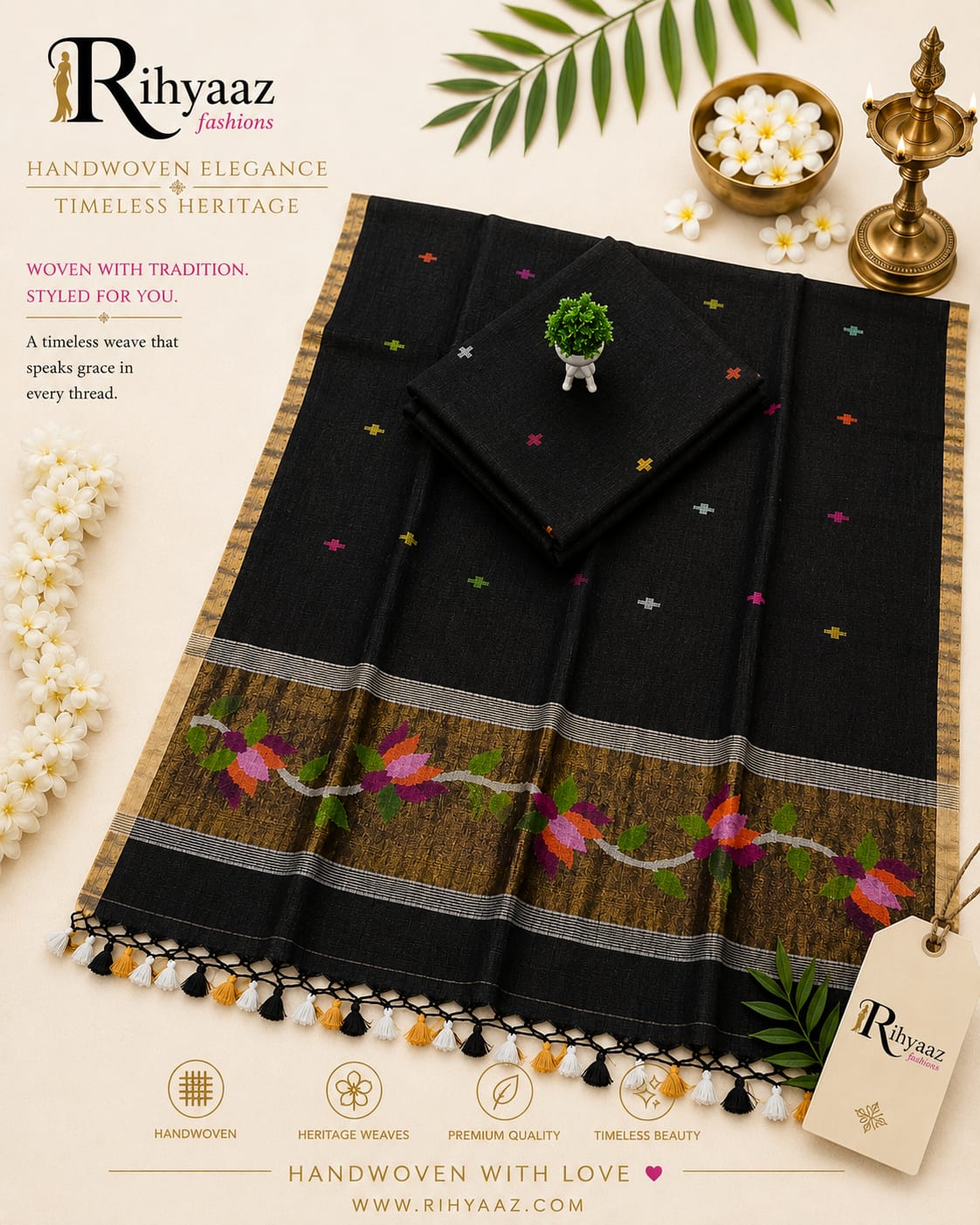 Kanaklatha Paithani palla lotus Jamdani dupatta multicolour buta weaved suit by Rihyaaz