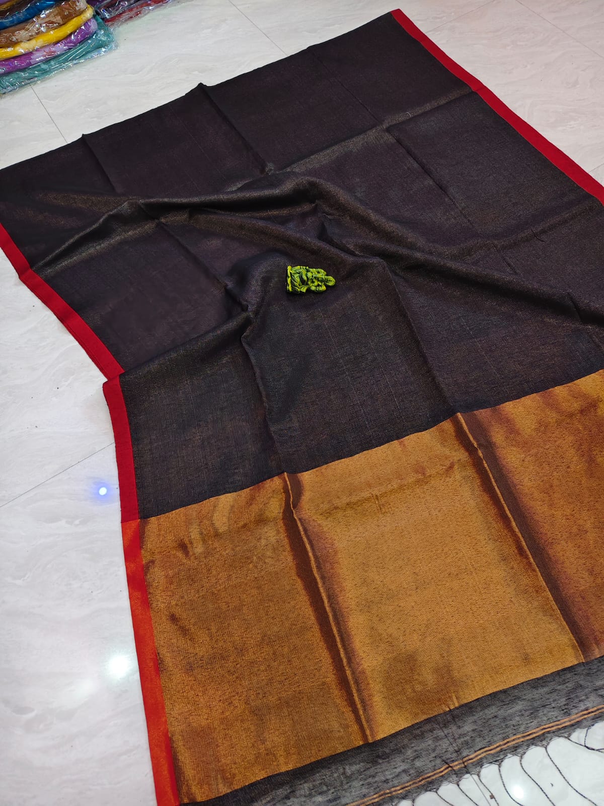 Premium Silk Linen Saree by RIHYAAZ, available in multiple colours with elegant drape and running blouse piece