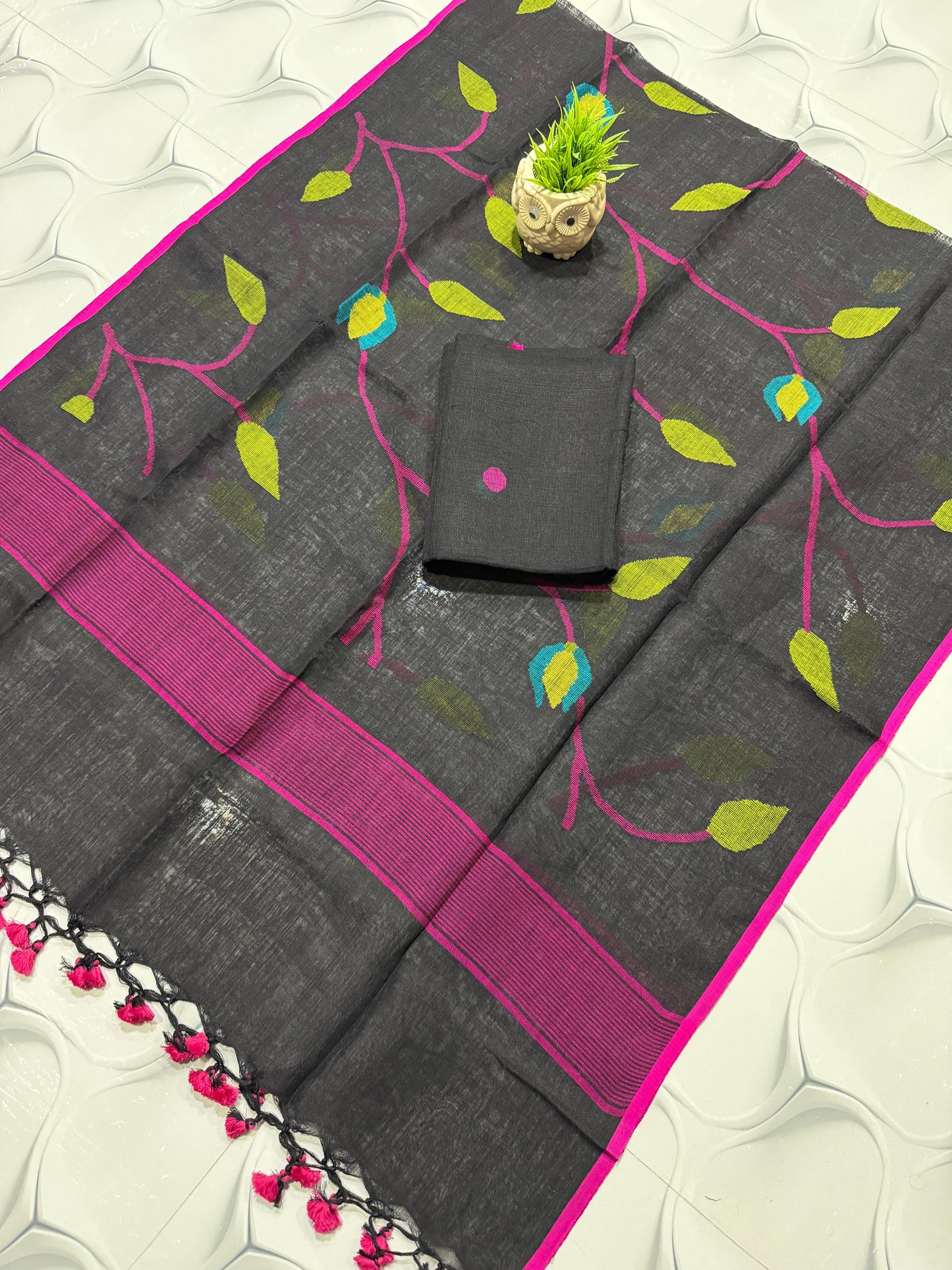 🍁 Pure Joyshree Linen Jamdani Handwoven Suits 🍁| Rihyaaz