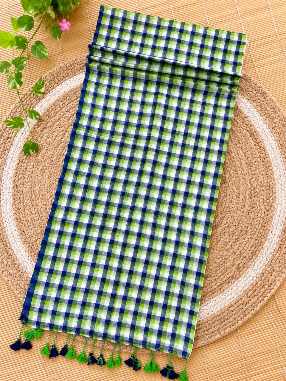 Authentic pure cotton special handloom check saree in Mal Cotton by Rihyaaz