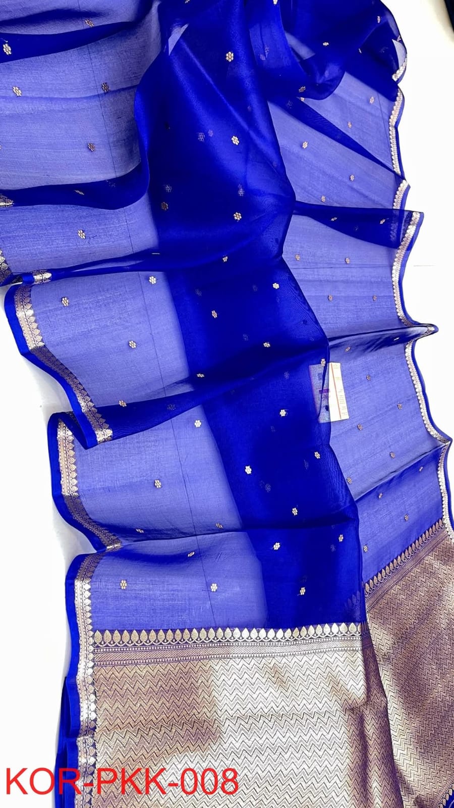 Maheen Premium Kora Silk Zari Weaved Border Saree by Rihyaaz featuring luxurious handwoven Kora silk, elegant zari woven border, lightweight festive designer saree for weddings and celebrations.