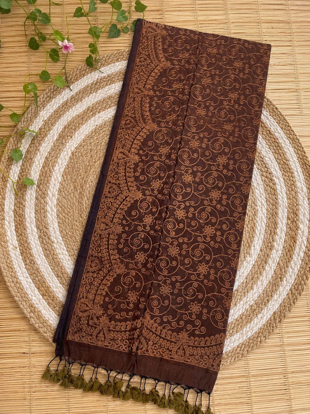 Authentic pure cotton special all-over stitch Chikankari saree in premium quality Mul Cotton by Rihyaaz