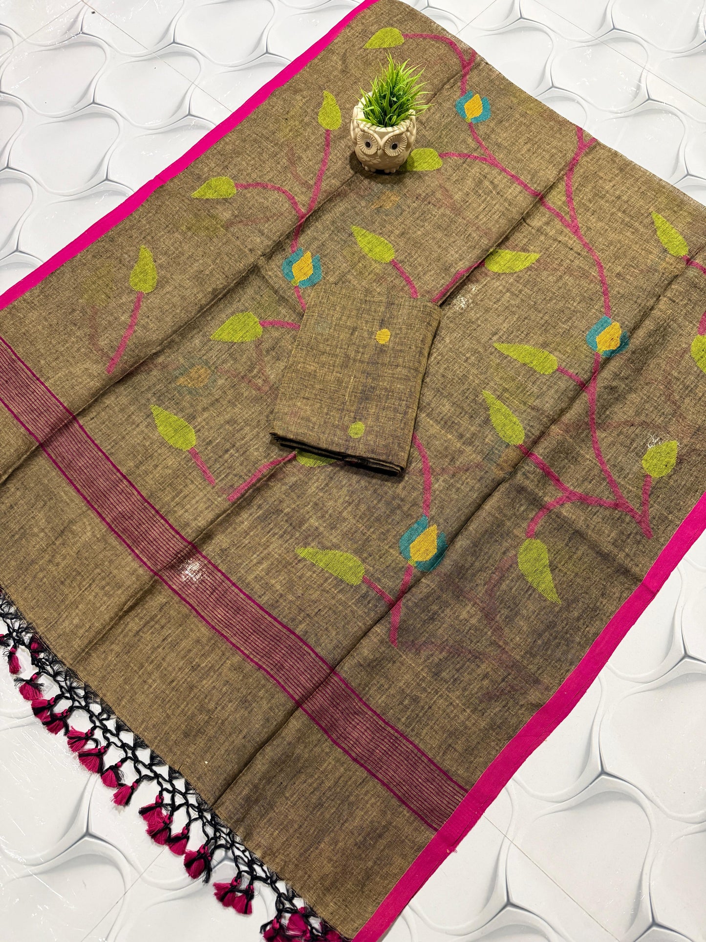 🍁 Pure Joyshree Linen Jamdani Handwoven Suits 🍁| Rihyaaz