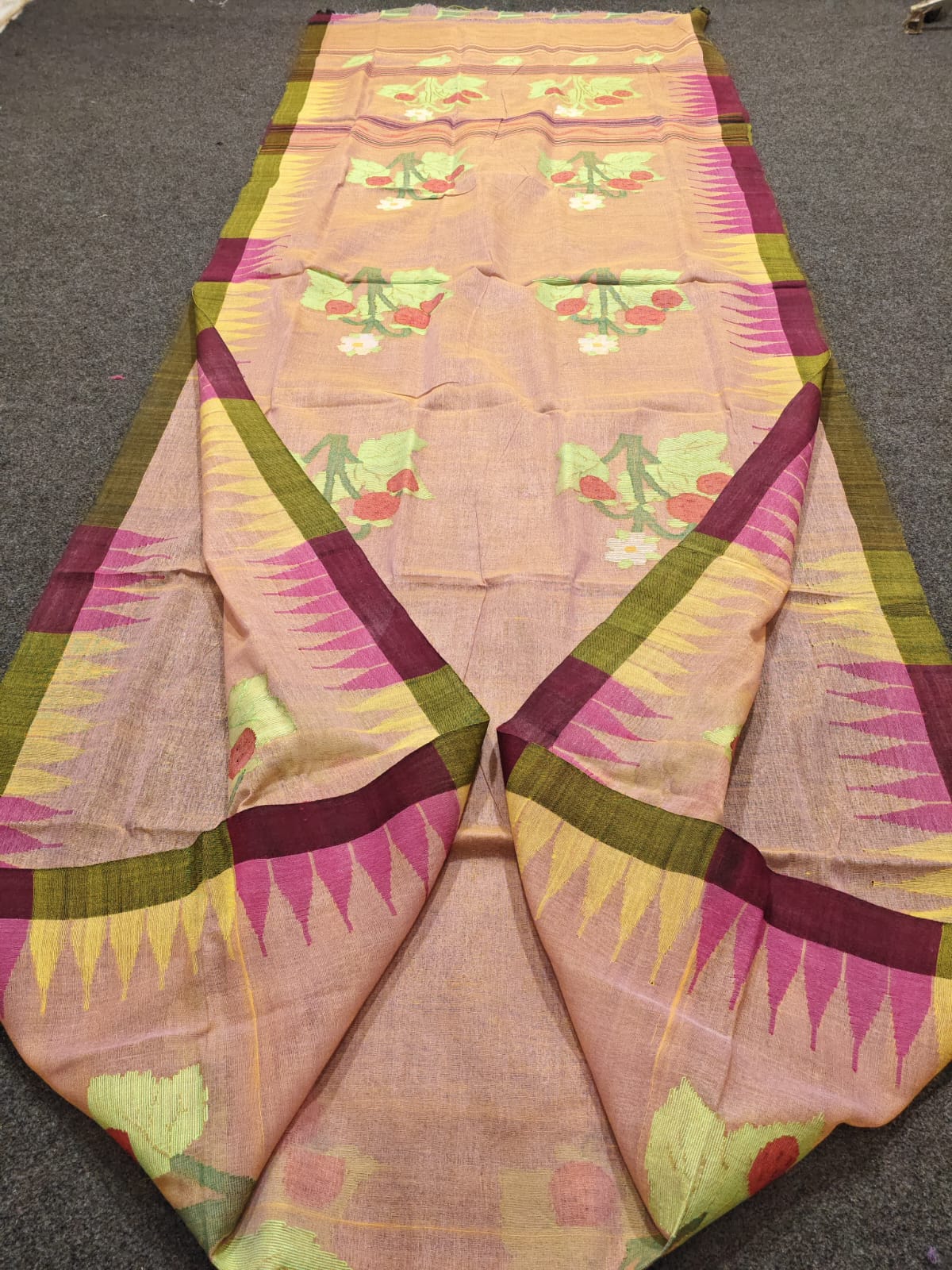 Moirangphee cotton handloom saree by Rihyaaz, showcasing traditional Indian weaving craftsmanship and elegant ethnic design