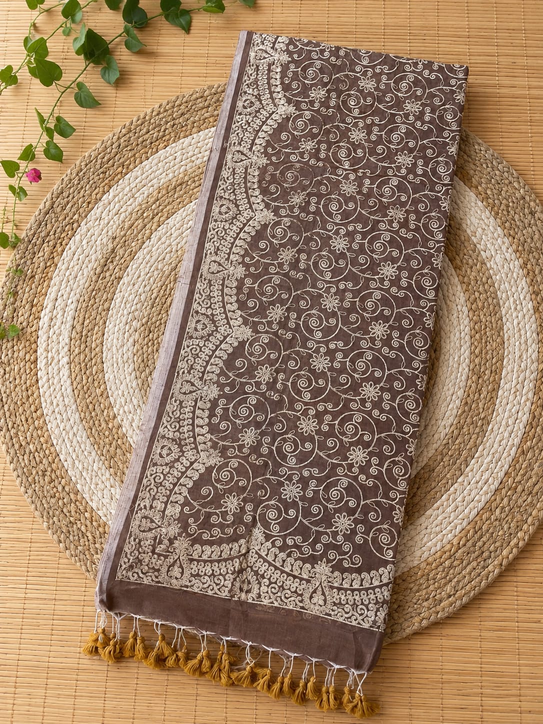Authentic pure cotton special all-over stitch Chikankari saree in premium quality Mul Cotton by Rihyaaz