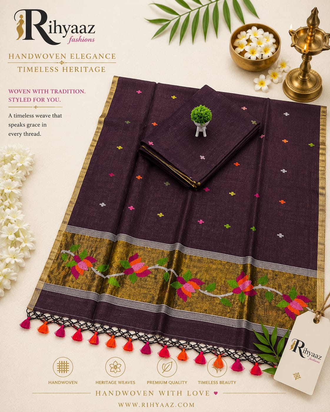 Kanaklatha Paithani palla lotus Jamdani dupatta multicolour buta weaved suit by Rihyaaz