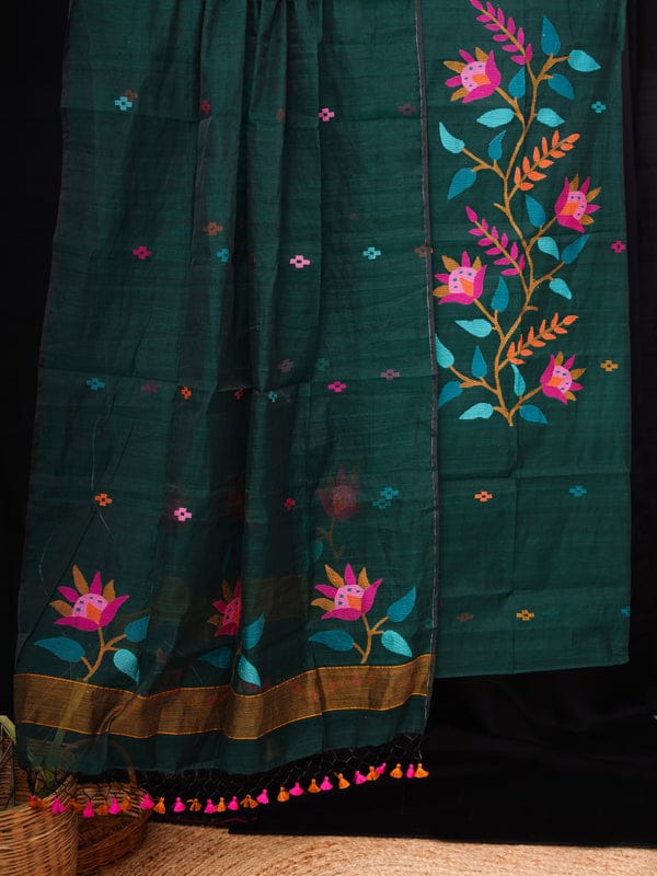 𝕶𝖚𝖓𝖏 handwoven jamdani suit set by Rihyaaz with 2.7 meter top and 2.5 meter dupatta