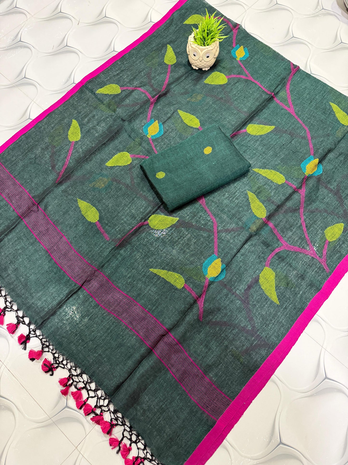 🍁 Pure Joyshree Linen Jamdani Handwoven Suits 🍁| Rihyaaz