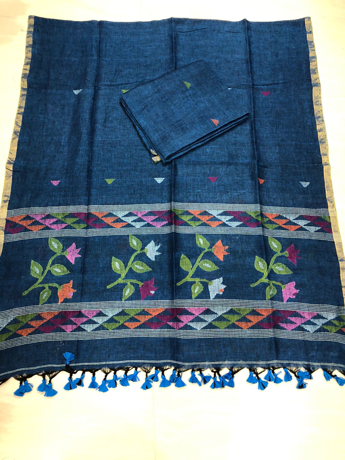 Twig - Premium Linen Jamdani Handwoven Suit Set by Rihyaaz featuring elegant traditional Jamdani weaving on breathable premium linen fabric, perfect for festive and ethnic wear.