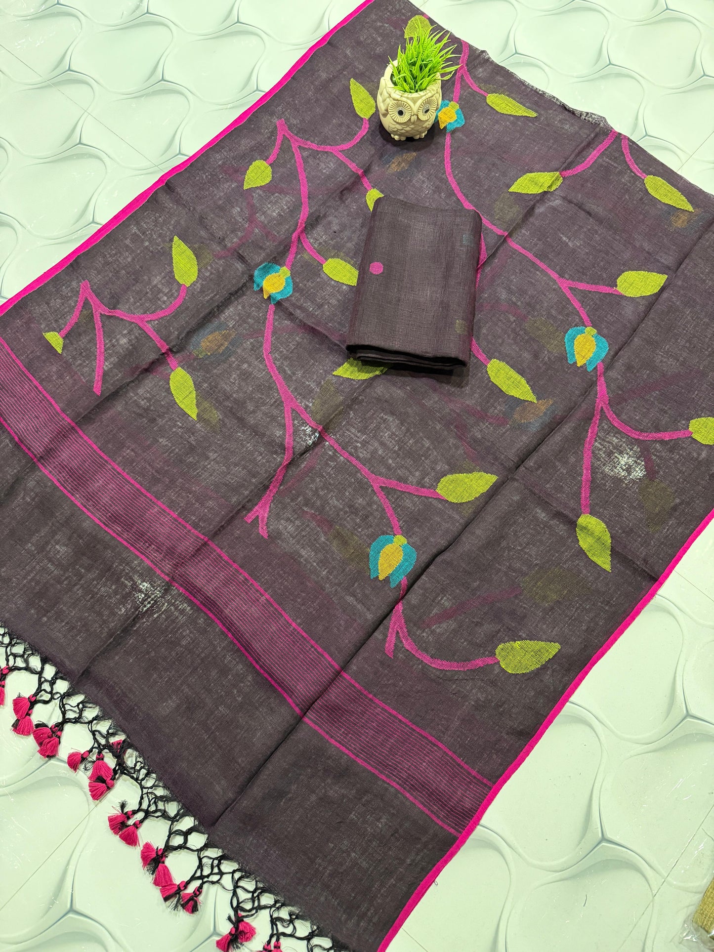 🍁 Pure Joyshree Linen Jamdani Handwoven Suits 🍁| Rihyaaz