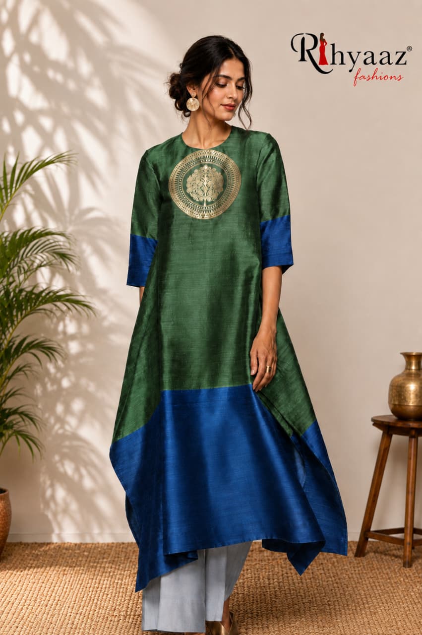 Ruby Benarasi woven raw silk kaftan unstitched fabric by Rihyaaz, available on pre-order.