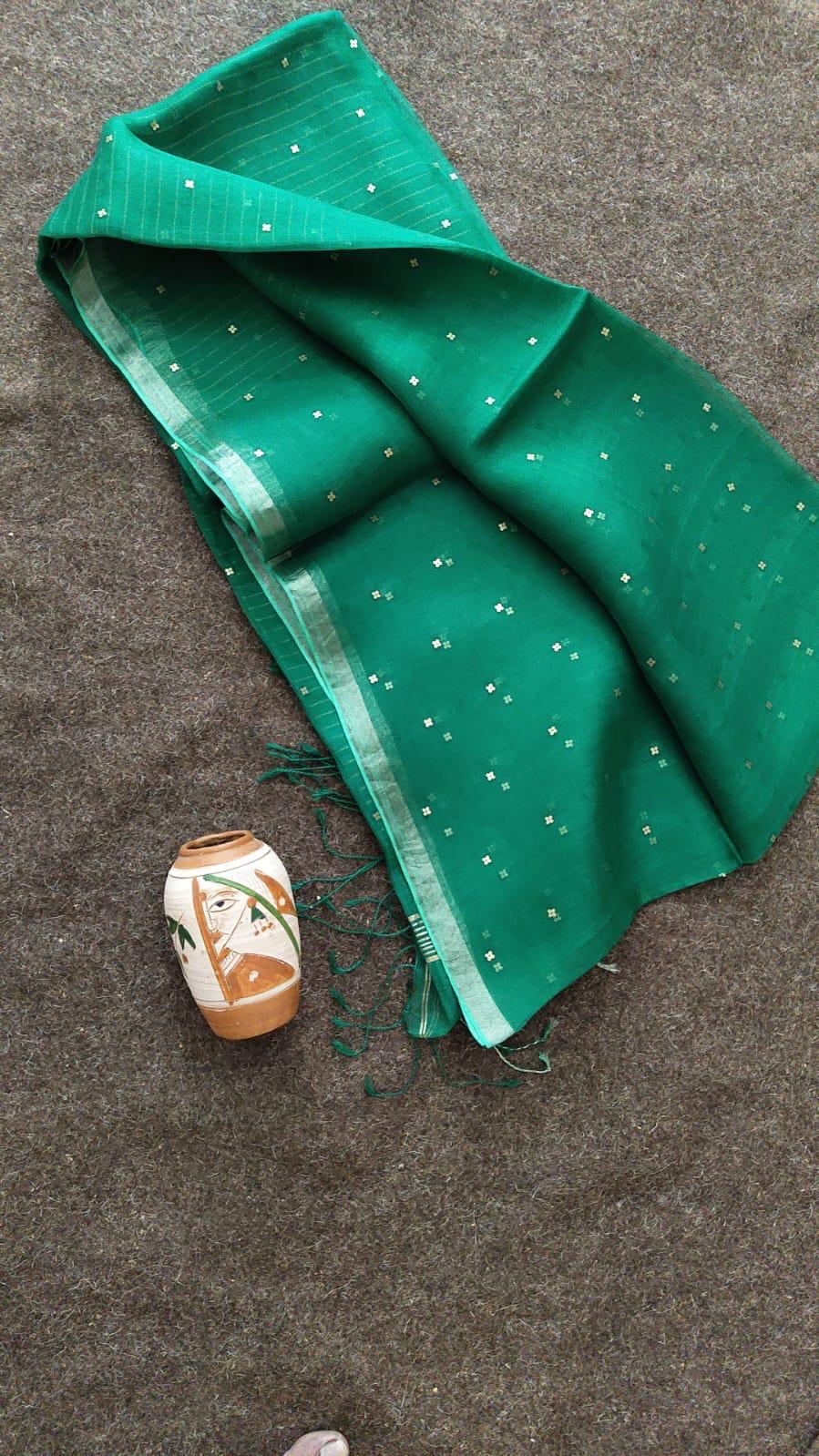 ✨ 𝓢𝓲𝓽𝓪𝓻𝓪  – Resham Silk Sequin Weaved Jamdani Saree | Premium Handwoven Luxury | Rihyaaz✨