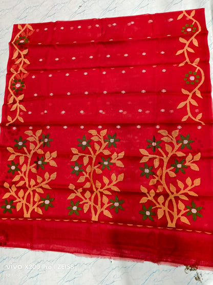 Hashnuhana Pure Muslin Handwoven Jamdani Saree by Rihyaaz, Silk Mark Certified premium handcrafted saree with intricate traditional Jamdani weaving, luxury ethnic wear for weddings and festive occasions