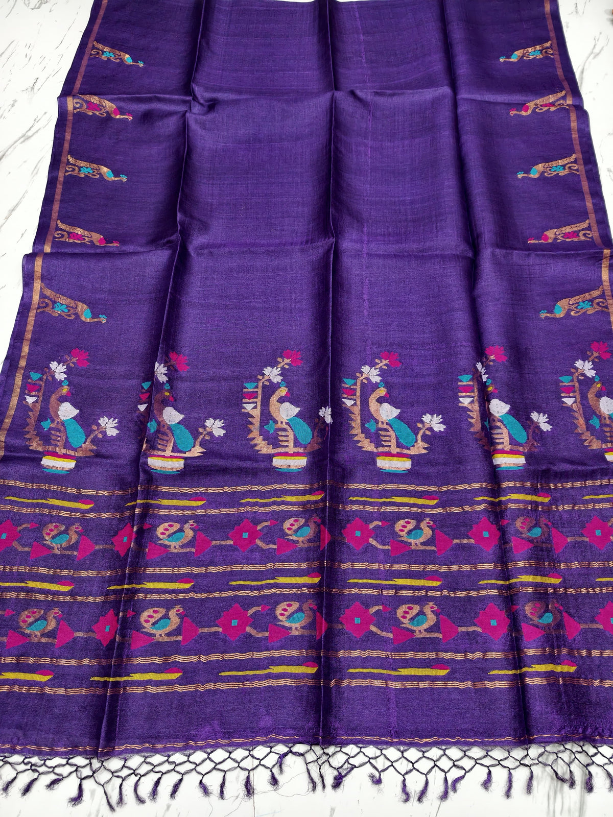 Kundan – Exclusive Meenakari Zari Tussar Silk Saree | Rihyaaz Fashions
