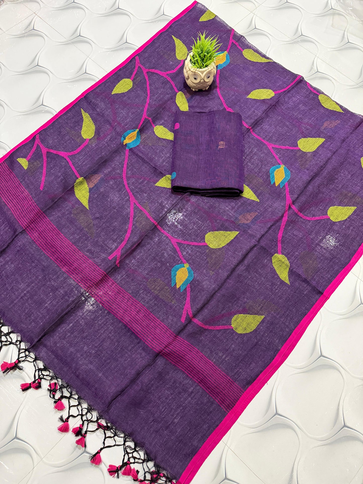🍁 Pure Joyshree Linen Jamdani Handwoven Suits 🍁| Rihyaaz