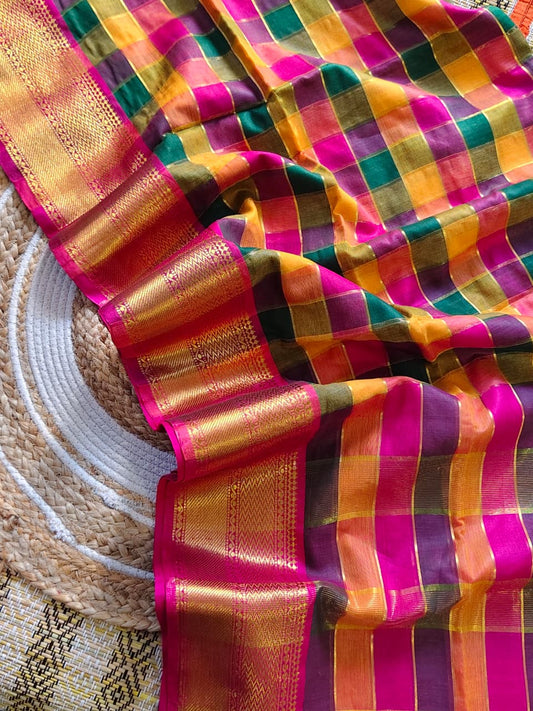 Mull cotton Kanchipuram saree from Rihyaaz New Puja Collection 2026, lightweight traditional festive saree without blouse piece.