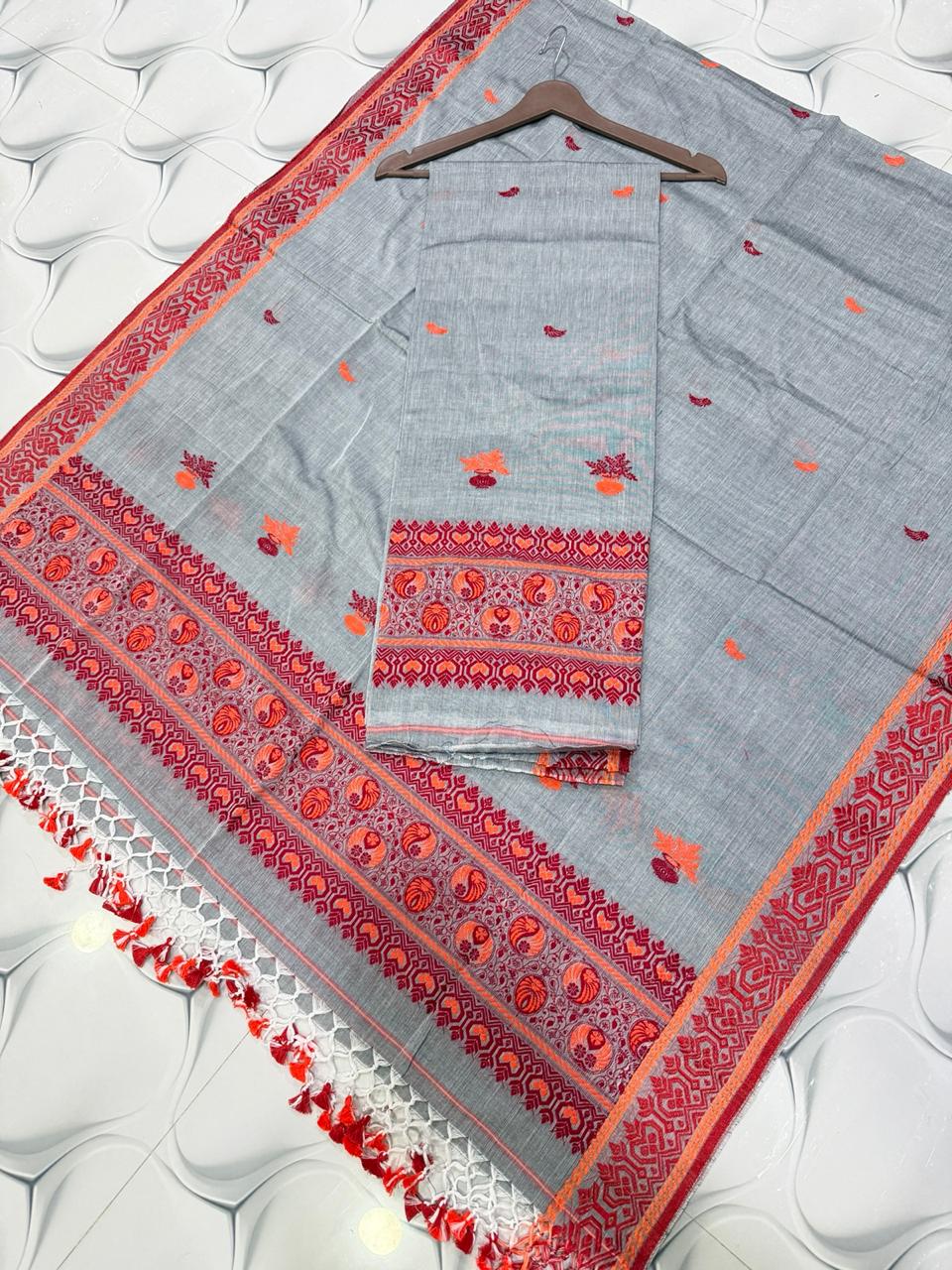 Rihyaaz Cotton Baluchuri Cotton-by-Cotton handwoven suit with 2.5 meter cotton top and 2.5 meter dupatta