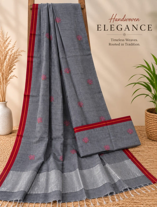Tini by Rihyaaz – Elegant Mul Cotton Weaved Jamdani Suit with all-over delicate traditional Jamdani motifs, intricate woven detailing, soft breathable texture and timeless handloom-inspired craftsmanship.
