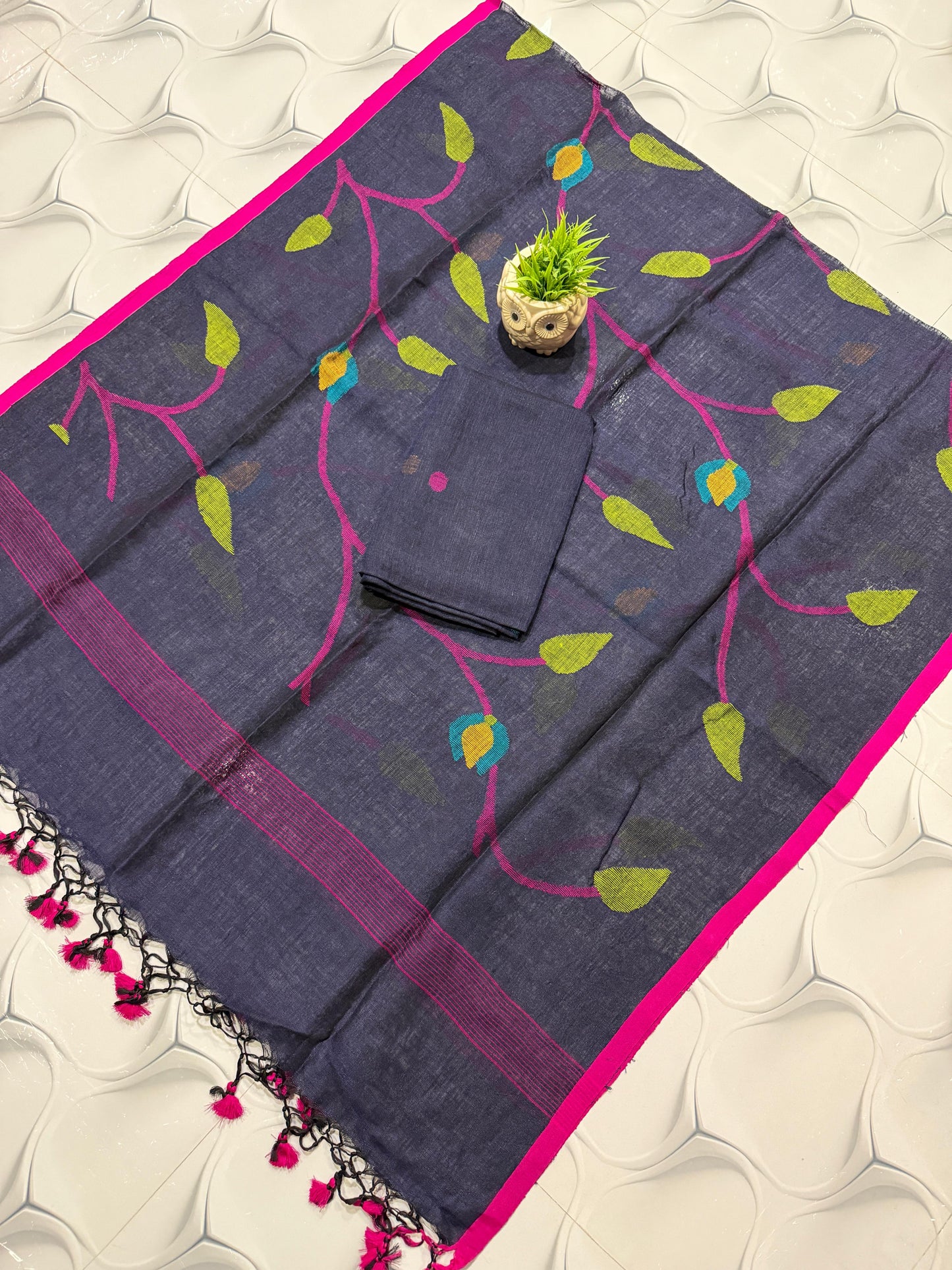 🍁 Pure Joyshree Linen Jamdani Handwoven Suits 🍁| Rihyaaz