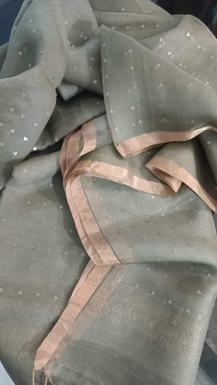 ✨ 𝓢𝓲𝓽𝓪𝓻𝓪  – Resham Silk Sequin Weaved Jamdani Saree | Premium Handwoven Luxury | Rihyaaz✨